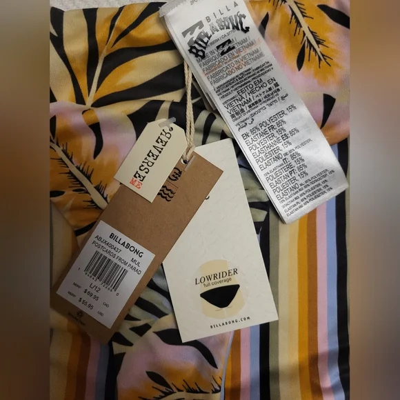 Billabong Swim Postcards From Paradise Lowrider Reversible Bikini Bottoms Large - Picture 14 of 17
